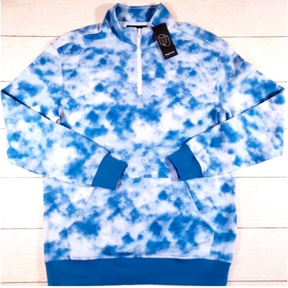 Original Use Tie-dye Quarter Zip Lightweight Sweater NWT
